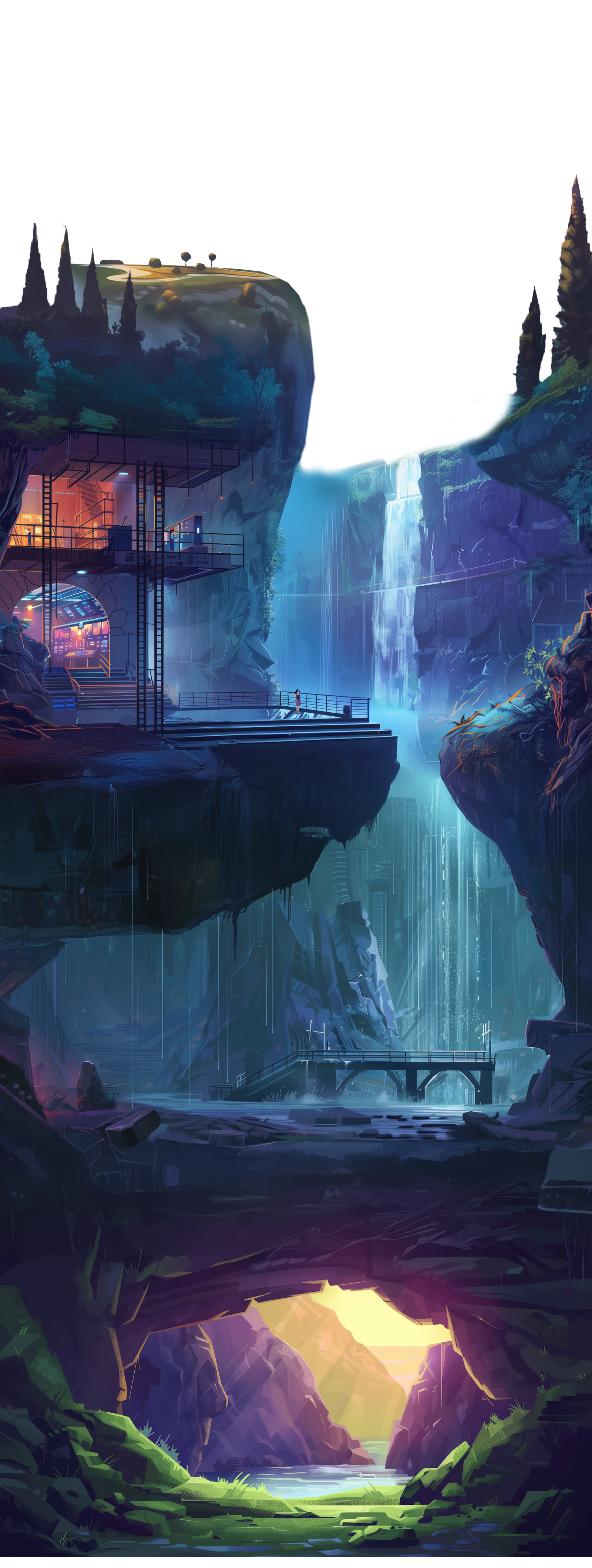 Grotte et avant-plan — calque proche